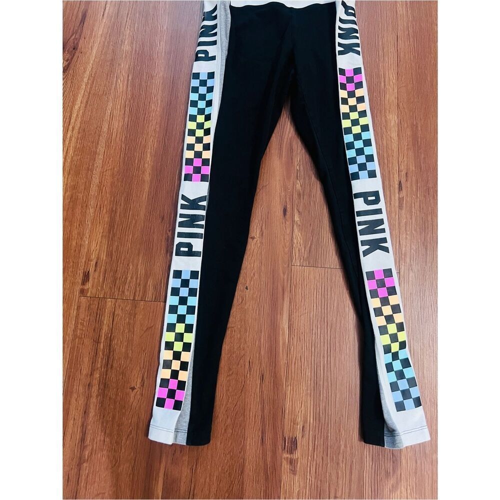 VS PINK RAINBOW CHECKERED LEGGINGS